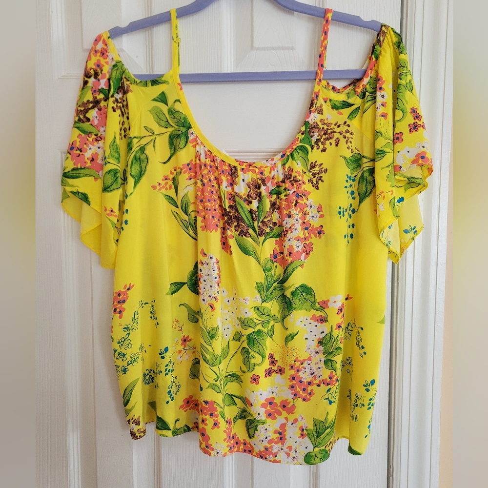 ANTHROPOLOGIE Tai Open-Shoulder Tee by Plenty by Tracy Reese